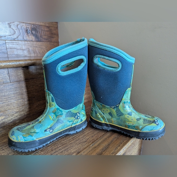 Bogs Classic owl blue waterproof winter boots Kids Size 12 - Picture 4 of 9